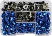 Motorcycle Fairing Bolt Kit 177PCS Body Screws Nut Fairing Protector Bolts Kit for Y&amaha for FZ1 for XJ6 for Xmax 300 125 for FZ8 for Nmax 125(Blue)