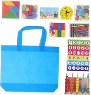 DIYEAH Math Learning Kit Counting Sticks Shapes Montessori Math Multiplication Chart Safe for Boys and Girls
