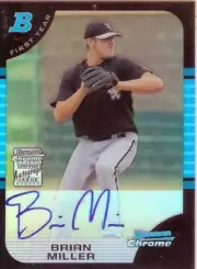 2005 Bowman Chrome Refractor First Year Autograph Brian Miller White sox