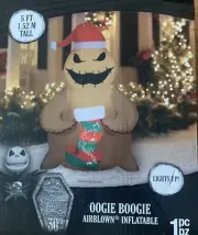 5 Ft Nightmare Before Christmas Oogie Boogie Lighted Inflatable Gemmy New