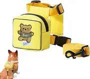 Pet Backpack for Dogs, Cartoon Dog Backpack with Dog Leashes, Colorful Cat Pack Vest, Pet Hiking Harness with Bear, Rabbit, Dinosaur Design for Small to Medium Dogs and Puppies