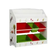 Keezi 3 Tiers Kids Bookshelf Storage Children Bookcase Box Organiser Rack 6 Bins