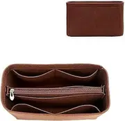 Mausouca Felt Purse Organizer with Zipped, Bag Organiser Insert for Women,Perfect for carrycall Neverfull Tote (Coffee, small)