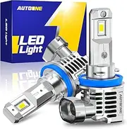 AUTOONE Upgraded H11 Bulbs, 32000LM 800% Super Bright H16 H8 H9 Fog Light Bulbs, 6500K White, 1:1 Mini Size Plug and Play, Pack of 2