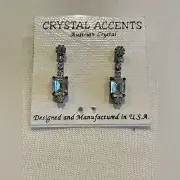 Emerald Cut Crystal Drop Earrings