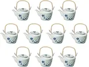 Set of 10, Celadon Bellflower M6 Pot, 5.5 x 4.7 inches (14 x 12 cm), 39.4 fl oz (1000 cc) | Arita-yaki Pot, Setomonohonpo