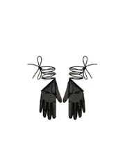 Mini asymmetrical gloves in 4G tulle 9.5 Black