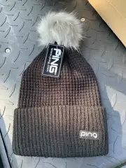 New! Ladies Ping Golf Knit Beanie Hat. Black