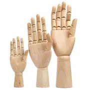 7"-12" Wooden Hand Model Art Drawing Movable Finger Jointed Mannequin Right Left