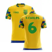 Airo Sportswear 2025-2026 Brazil Home Concept Football Shirt (R Carlos 6) - Kids Yellow SB 25-27 inch Chest (66/69cm)