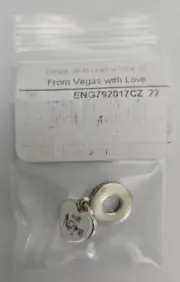 Pandora "From Vegas & With Love" Silver Heart Dangle Charm #ENG792017CZ 22
