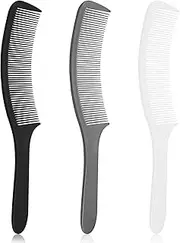 3-Piece Curved Barber Clipper Comb Set in Black, White, Grey: Perfect for Professional Haircuts and Styling, Ergonomic Flat Top Design