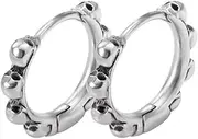 [Generic] Vintage Skull Hollow Small Hoop Cuff Earrings for Men Boys Women Girls Hypoallergenic Punk Personalized Huggie Hinged Cartilage Sleeper Piercing Hoops Fashion Jewelry Him Boyfriend Hollowen