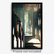 Pixel Art Poster - Sharp Catacombs (8 Bit Psychedelic Trippy Video Game Print)