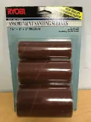 Ryobi OSS450 Oscillating Spindle 80 Grit Medium Sanding Sleeves 3 Pk Assortment