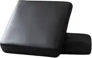 MIDODO Waterproof PU Leather Couch Cushion Cover 2Pieces Stretch Sofa Slipcovers Furniture Protector with Elastic Suitable for Armchair, Loveseat,2 Seater Sofa (2, Black)