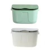 Green Hanging Waste Bin with Lid Wall Mounted Trash Can Disposal