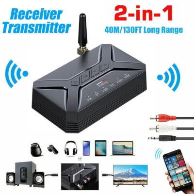 Wireless Bluetooth 5.0 Transmitter Receiver 3.5mm AUX To RCA HiFi Audio Adapter