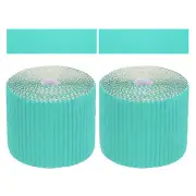 2Pcs 3.9inch x 78.7ft Bulletin Board Border, Sky Blue (1mm)