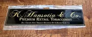 Gurkha Cigar K. Hansotia Co. Premium Tobacco Metal Advertising Sign Black 32"
