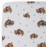 Little Unicorn Premium Crib Sheet | Breathable & Super-Soft Muslin Fabric (Bison)
