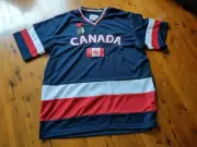 SNOWCAP Canadian Hockey Jersey Shirt Size L Blue White Blue Maple Leaf BNWT
