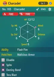 Pokemon Scarlet and Violet 6iv Shiny Max EV Charcadet-Malicious Armor