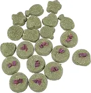 Sosoport 20pcs Pet Molar Grass Cake Rabbit Chinchilla Hamster Chew Bunny Treats Bunny Grass Cookie Bunny Chew Hamster Teething Snacks Bunny Molar Green