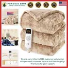 Soft Warm Electric Blanket Throw - Fluffy Faux Fur & Sherpa, Fast Heating Camel