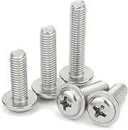 100pcs Phillips Round Flange Gasket Screws M2 M2.5 M3 Button Head Cross Male Bolts Full Thread Standard Pitch Fasteners Stainless Steel(100 PCS-6mm,M3)