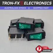 1/2/5PCS KCD3 SPST Green Led ON-OFF Rocker Switch 15A 250V 2 Position 3 Pin