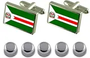 [Select Gifts] Shirt Dress Studs Ecoporanga City Espirito Santo State Flag Cufflinks
