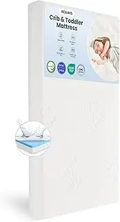 KEAWIS Memory Foam Crib & Toddler Mattress: Dual-Sided Memory Foam Baby Cribs mattresses - 52" x 27.6" x 5" - Breathable - Bamboo Toddler Bed Mattress Fits Standard Cribs & Toddler Beds