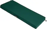 FUNHOME Outdoor Bench Cushion 45 x 18 Inch, Water-Resistant Patio Furniture Cushions, Thickened Sponge Filling Garden Sofa Settee Couch Swing Pads with Handle and Adjustable Straps-Dark Green
