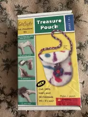 FELT CRAFTS TREASURE POUCH CRAFT 100% lamb’s wool into handmade felt pouch, NEW
