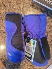 Head Toddler Ski Mitten Black Vibrant Blue Size S made w/ Dupont Sorona