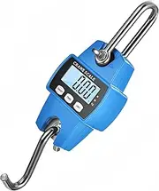 BORDEAG Digital Crane Scale: Robust Digital Hanging Scale, LCD Display for Clear Reading, for Farm, Grain Industry and Hunting (Blue)