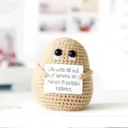 New Positive Energy Potato Hug Pocket Mini Handmade Plush Wool Knitting Doll wit