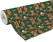 Clairefontaine 202111C - One Roll of Wrapping Paper Large Length - Paper Excellia 80 g - Artistic Forest Red and Green - Dimensions: 50 x 0.70 m - Gift Wrapping Paper Christmas, Birthday