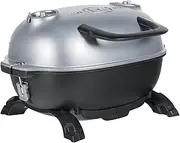 PK Grills Portable Charcoal Grill and Smoker with Lid, Mini Grill, Cast Iron Cooking Grate, Aluminum Outdoor Smoker, Barbecue Grill for Camping, Backyard Grilling, Park, Tailgating, Grey