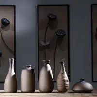 在飛比找Yahoo!奇摩拍賣優惠-花瓶 小花器日式簡約陶瓷花瓶水培桌面擺件干花插
