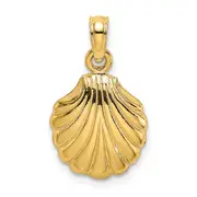 14K Yellow Gold Polished Scallop Shell Charm
