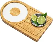 Margarita Salt Rimmer - Bambo Spiice Container, Sugar Tray Set | Margarita Glass Rimmer Cocktail Salt Dispenser, Lime Seasoning Board Home Bar Accessory for Drinking, Restaurant, Bar