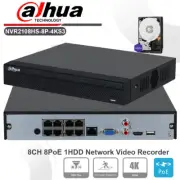 Dahua NVR2108HS-8P-4KS3 8-Channel 8PoE 1HDD Network Video Recorder Security NVR