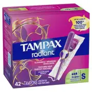 TAMPAX RADIANT Tampons SUPER 6 Boxes of 42 252 Total Unscented NEW Sealed