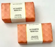 2 BATH & BODY WORKS SUNSHINE MIMOSA SHEA BUTTER CLEANSING BAR 5 OZ NEW