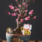 Solar Car Waving Lucky Cat Bonsai Decoration Home Decor 2 inch Feng Shui Cat