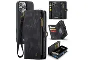 Apple iPhone 16 Pro Max CaseMe 008 2-In-1 Wallet with Detachable Cover, 8 Card Slots + Zip Pocket