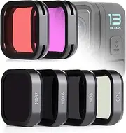 SOONSUN 6-Pack Lens Filter with Red Magenta CPL ND8 ND16 ND32 Filters for GoPro Hero 13 Black Camera, Neutral Density Circular Polarizing and Diving Filter Lens Protector for Go Pro 13 Accessories