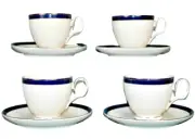 NORITAKE Fine China Stardust Platinum Tea Cup & Saucer Set of 4 New